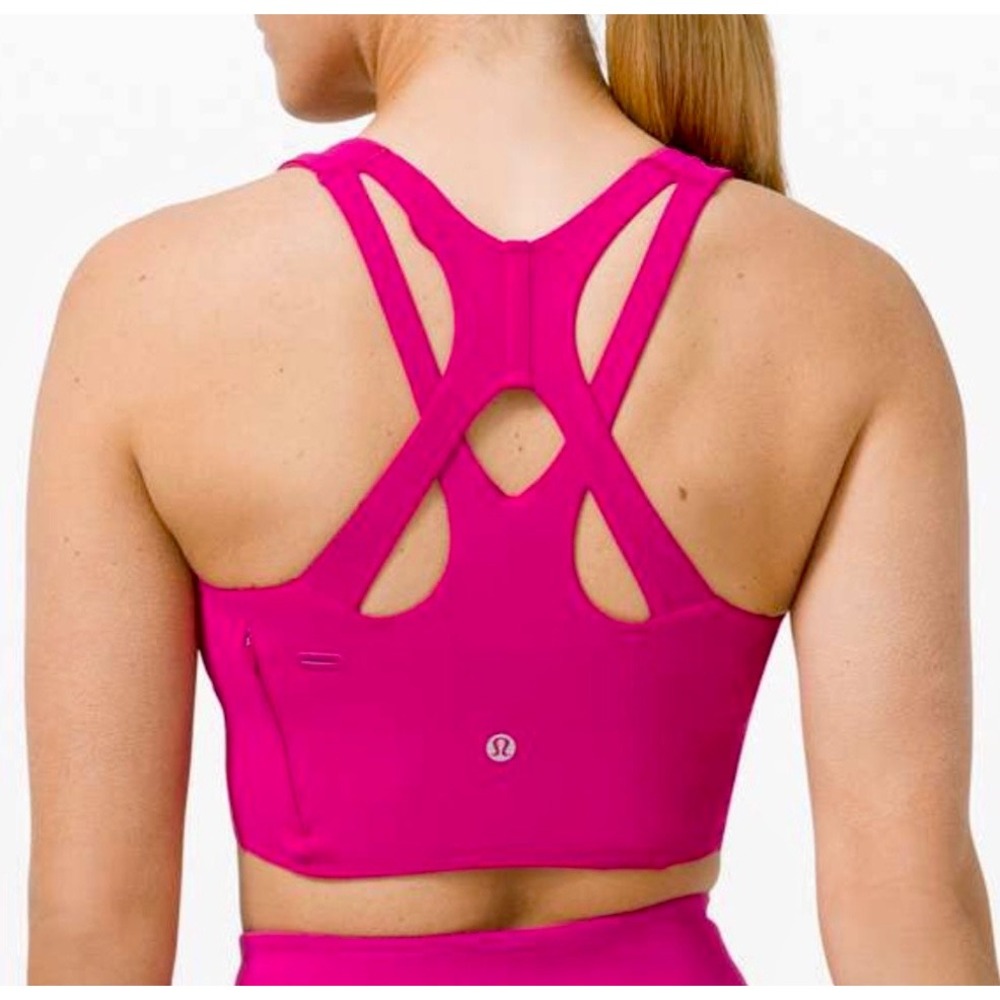 Lululemon Stash It All Bra Ripened Raspberry Pink Strappy Racerback Size 10